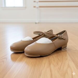 Mariia Tan Leather Mary Jane Tap Shoes Womens big kid Size 2 Dance Performance